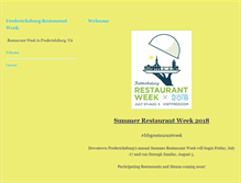 Tablet Screenshot of fredericksburgrestaurantweek.com